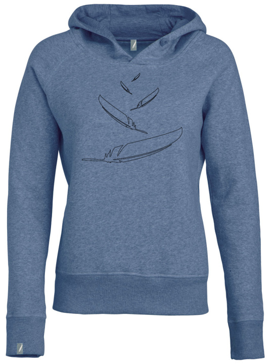 earlybird falling feather outlines hoodie